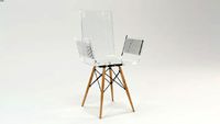 CHAISE CALI BARREAUX PIED BOIS CARRE Acrila Furniture