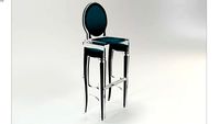 TABOURET SIXTEEN VERT CANARD CONTOUR NOIR Acrila Furniture