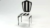 CHAISE BAROQUE RAYÉE N/B Acrila Furniture