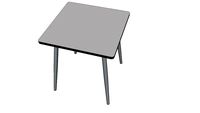 TABLE VÉRA 70X70CM GRIS PERLE PIEDS BRUTS - LES GAMBETTES