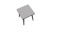 TABLE VÉRA 70X70CM GRIS PERLE PIEDS NOIRS - LES GAMBETTES