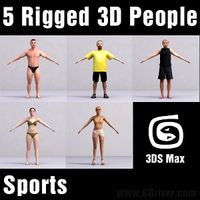 ATHLETES (SPORT) - 5 RIGGED 3D MODELS (MeSpCS001a)