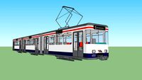 Straßenbahn 6-achsiger Gelenktriebwagen - 6-axle articulated tram