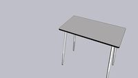 TABLE VÉRA HAUTE 120X70CM GRIS PERLE PIEDS BLANCS - LES GAMBETTES