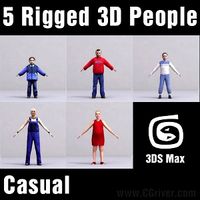 CASUAL PEOPLE- 5 RIGGED 3D MODELS (MeCaCS004b)