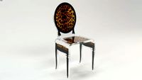 CHAISE SIXTEEN LEOPARD CONTOUR NOIR Acrila Furniture