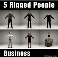 BUSINESS PEOPLE- 5 RIGGED 3D MODELS (MeBuCS003a)