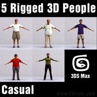 CASUAL PEOPLE- 5 RIGGED 3D MODELS (MeCaCS002a)