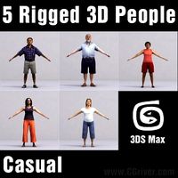 CASUAL PEOPLE- 5 RIGGED 3D MODELS (MeCaCS003b)