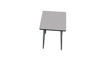 TABLE VÉRA HAUTE 70X70CM GRIS PERLE PIEDS BRUTS - LES GAMBETTES