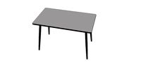 TABLE VÉRA 120X70CM GRIS PERLE PIEDS NOIRS - LES GAMBETTES