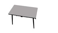 TABLE VÉRA 120X70CM AVEC TIROIR GRIS PERLE PIEDS NOIRS - LES GAMBETTES