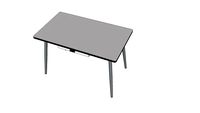 TABLE VÉRA 120X70CM AVEC TIROIR GRIS PERLE PIEDS BRUTS - LES GAMBETTES