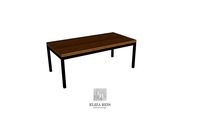 Mesa Area Gourmet em aco e Peroba Rosa