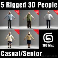CASUAL PEOPLE- 5 RIGGED 3D MODELS (MeCaCS007a)
