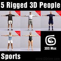ATHLETE (SPORTS)- 5 RIGGED 3D MODELS (MeSpCS002a)