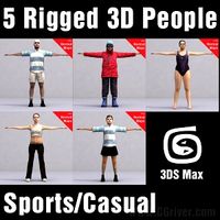 ATHLETE (SPORTS)- 5 RIGGED 3D MODELS (MeSpCS002b)
