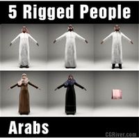 ARAB PEOPLE- 5 RIGGED 3D MODELS (MeArCS001a)