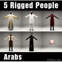 ARAB PEOPLE- 5 RIGGED 3D MODELS (MeArCS001b)