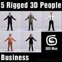 BUSINESS PEOPLE- 5 RIGGED 3D MODELS (MeBuCS001a)