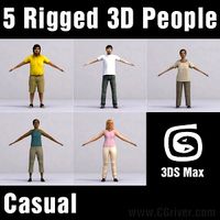 CASUAL PEOPLE- 5 RIGGED 3D MODELS ( MeCaCS002b)