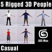 CASUAL PEOPLE- 5 RIGGED 3D MODELS (MeCaCS003a)