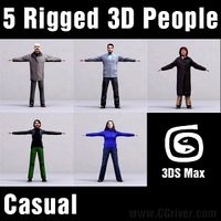 CASUAL PEOPLE- 5 RIGGED 3D MODELS (MeCaCS001b)