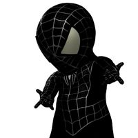 Spider-Baby Black Rigged - 3D Model