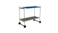 Carrinho Bar Metal Azul Linhas