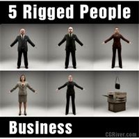 BUSINESS PEOPLE- 5 RIGGED 3D MODELS (MeBuCS003b)