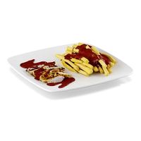 Chicken Breast with French Fries - 3D Model
