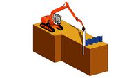 Methode Steel Sheet Pile with Excavator vibratory hammer driver