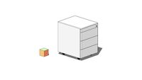 MECO 2021_MOBILE METAL PEDISTAL WITH 3+1 DRAWERS 42 X 54 X 60_CASSETTIERE