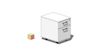 MECO 2021_MOBILE METAL PEDISTAL WITH 2 DRAWERS 42 X 56 X 58_CASSETTIERE