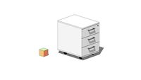 MECO 2021_MOBILE METAL PEDISTAL WITH 3 DRAWERS 42 X 71 X 54_CASSETTIERE