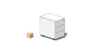 MECO 2021_MINI METAL MOBILE PEDESTAL WIYH 3 DRAWERS 32,5 X 54 X 54_CASSETTIERE