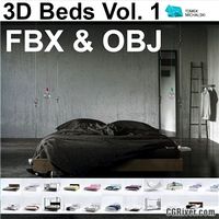 3D Beds Vol. 1 by Tomek Michalski - 3D Models (FBX & OBJ)
