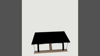 Tensegrity rectangular wooden coffee table