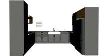 Modern rustic kitchen grey and wood