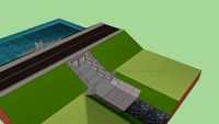Vertedouro em Aduelas e Gabiões/aliviadero en duelas y gaviones/spillway in staves and gabions