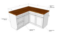 Kitchen Corner Cabinets w/ Maple Butcher Block Counter