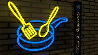 Neon food restaurant logo sign cafe