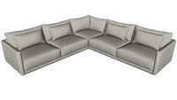 Basel Corner Sofa Slate Pebble Fabric by Modloft
