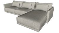 Basel Sectional Sofa Slate Pebble Fabric by Modloft