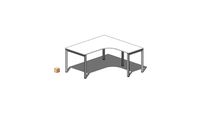 MECO 2021_SHAPED DESK WITH BRIDGE LEGS 160 X 160_TRIS