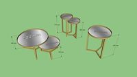CONJ. MESA LATERAL METAL DOURADO - ELLEN GEISSE