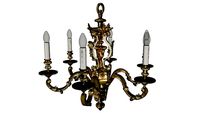 LUSTRE STYLE LOUIS XIV EN BRONZE À 6 LUMIÈRES