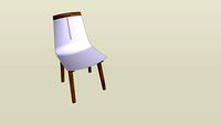 Silla plástico y madera