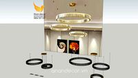 Đèn chùm pha lê thả song song 3 tầng THCN 8077-21