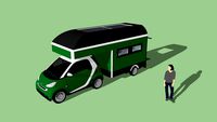 Smart EQ with Camper-Semitrailer